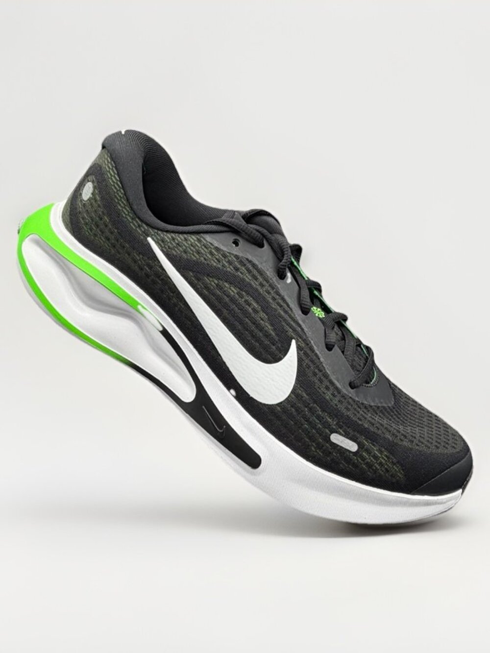 Nike Journey Run Men's Road Running Shoes - Black/White-Green FN0228-007 Size 10